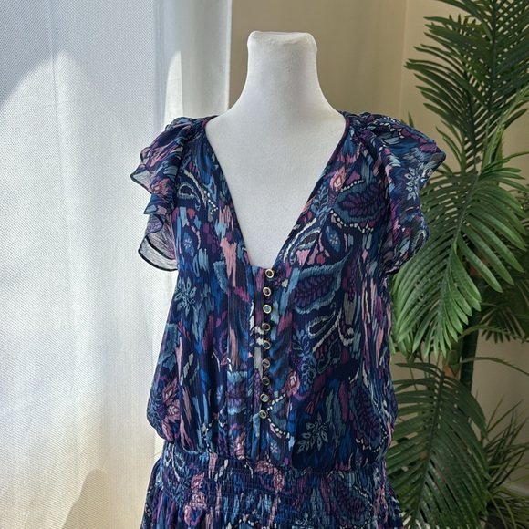 Ramy Brook Lola Printed Ruffle Dress, size X-Small, $445 - Picture 6 of 10